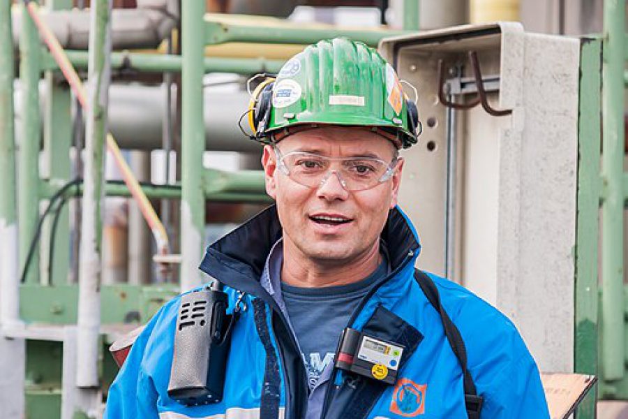 Industrial worker wearing PPE
